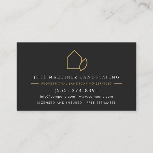 Landscaper QR Code Lawn Service Visitekaartje (Voorkant)