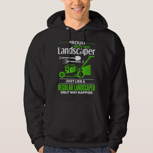 Landscaper Retirement Outfit Joke Retired Landscap Hoodie (Voorkant)