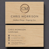 Landscaper Rustic Wood Monogram Professional Visitekaartje
