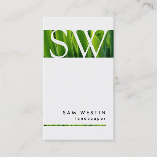 Landscaper Vet Monogram Visitekaartje (Voorkant)