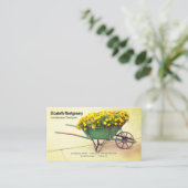 Landscaper  Wheelbarrow Marigold Flowers Visitekaartje (Staand voorkant)