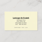 Landscaper  Wheelbarrow Marigold Flowers Visitekaartje (Achterkant)