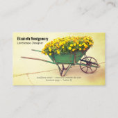 Landscaper  Wheelbarrow Marigold Flowers Visitekaartje (Voorkant)