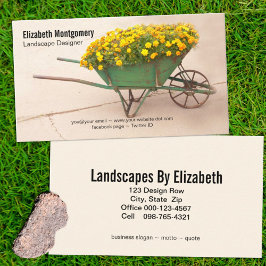 Landscaper  Wheelbarrow Marigold Flowers Visitekaartje