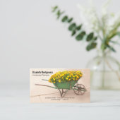 Landscaper  Wheelbarrow Marigold Flowers Visitekaartje (Staand voorkant)