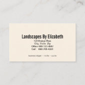 Landscaper  Wheelbarrow Marigold Flowers Visitekaartje (Achterkant)