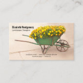 Landscaper  Wheelbarrow Marigold Flowers Visitekaartje (Voorkant)