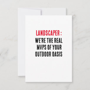 Landscaper Wij zijn de echte MVP's van uw buitenze Bedankkaart
