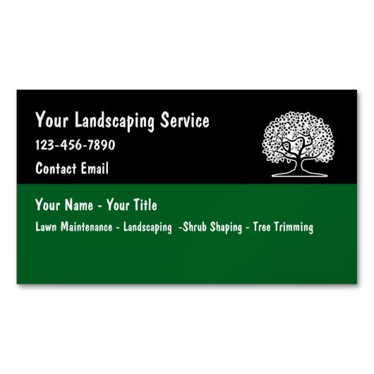 Landscaping And Lawn Service Simple Magnetisch Visitekaartje (Voorkant)