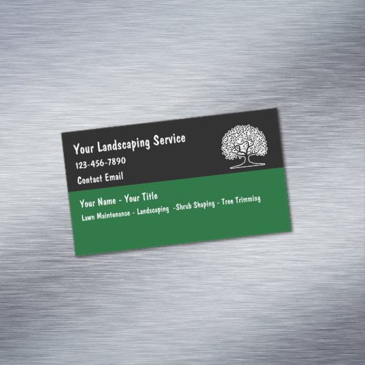 Landscaping And Lawn Service Simple Magnetisch Visitekaartje (Voorbeeld)