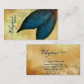 Landscaping Business Blue Leaves  Damask Visitekaartje (Voorkant / Achterkant)