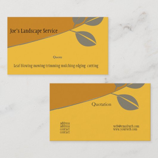 Landscaping Elegant Golden Visitekaartje (Voorkant / Achterkant)