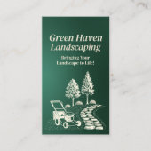 Landscaping en gazon zorgdiensten visitekaartje (Voorkant)