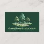 Landscaping en gazon zorgdiensten visitekaartje (Voorkant)