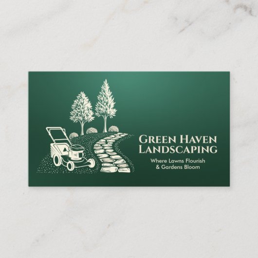 Landscaping en gazon zorgdiensten visitekaartje (Voorkant)