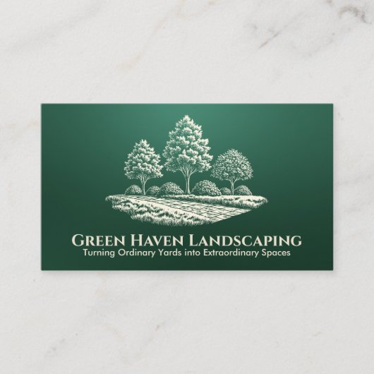 Landscaping en gazon zorgdiensten visitekaartje (Voorkant)