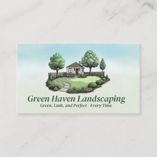 Landscaping en gazon zorgdiensten - Waterverf Visitekaartje (Voorkant)