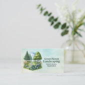 Landscaping en gazon zorgdiensten - Waterverf Visitekaartje (Staand voorkant)