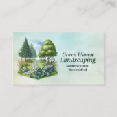 Landscaping en gazon zorgdiensten - Waterverf Visitekaartje (Voorkant)
