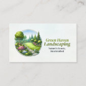 Landscaping en gazon zorgdiensten - Waterverf Visitekaartje (Voorkant)