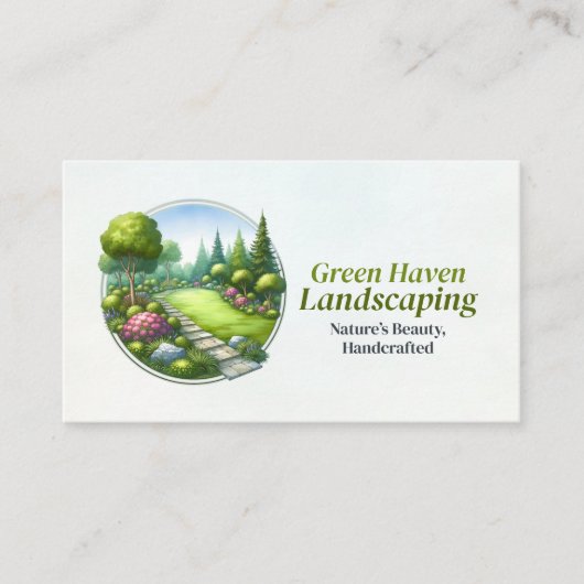 Landscaping en gazon zorgdiensten - Waterverf Visitekaartje (Voorkant)