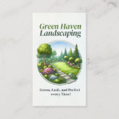 Landscaping en gazon zorgdiensten - Waterverf Visitekaartje (Voorkant)