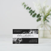 Landscaping Floral Visitekaartje Black White (Staand voorkant)