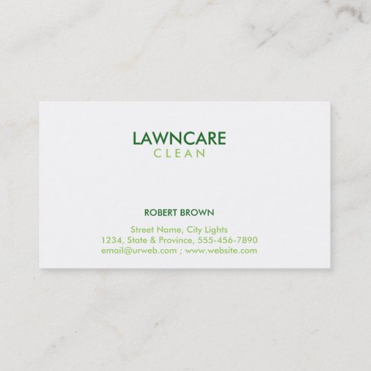 Landscaping Gardener Grass Clean Natuur Business C Visitekaartje (Achterkant)