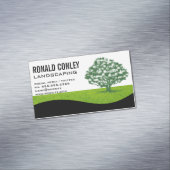 Landscaping Gardening | Bomen-Logo Magnetisch Visitekaartje (Voorbeeld)