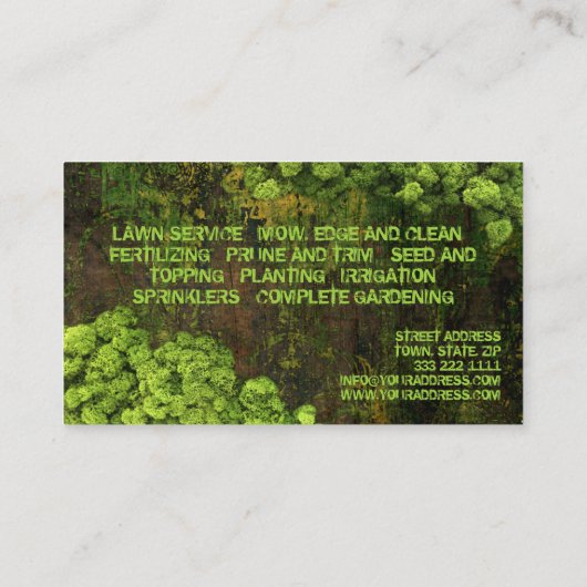 Landscaping Gardening Lawn Care Natuur Architect Visitekaartje (Achterkant)