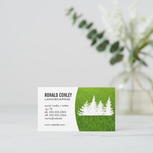 Landscaping gras en bomen visitekaartje (Staand voorkant)