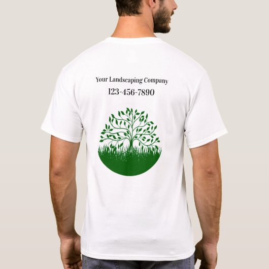 Landscaping Lawn Business Logo Work Tee Shirts (Achterkant)