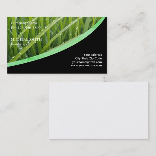 Landscaping Lawn Care Gardener Visitekaartje (Voorkant / Achterkant)