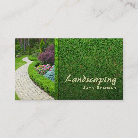 Landscaping Lawn Care Gardener Visitekaartje (Voorkant)