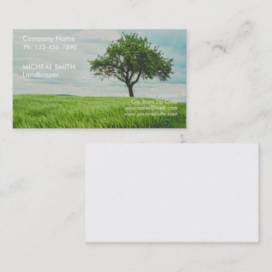 Landscaping Lawn Care Gardener Visitekaartje (Voorkant / Achterkant)