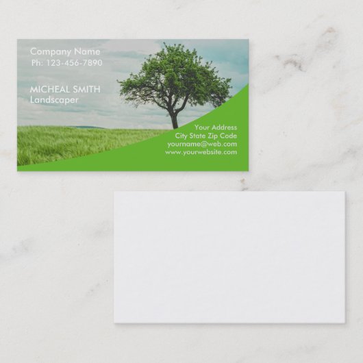 Landscaping Lawn Care Gardener Visitekaartje (Voorkant / Achterkant)