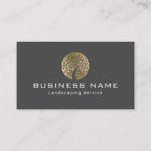 Landscaping Lawn Care Modern Gold Tree Logo Busine Visitekaartje (Voorkant)