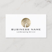 Landscaping Lawn Care Modern Gold Tree Logo Visitekaartje (Voorkant)