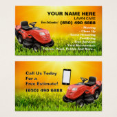 Landscaping Lawn Care Mower Business Card Template Visitekaartje (Voorkant /achterkant)