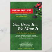 Landscaping Lawn Care Mower Sjabloon halve pagina Flyer (Achterkant)