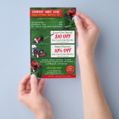 Landscaping Lawn Care Mower Sjabloon halve pagina Flyer (Hand)