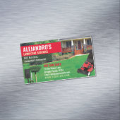 Landscaping Lawn Care Mower Sjabloon Magnetisch Visitekaartje (Voorbeeld)