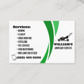 Landscaping Lawn Care Mower Sjabloon Visitekaartje (Achterkant)