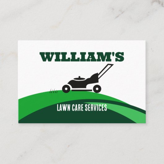 Landscaping Lawn Care Mower Sjabloon Visitekaartje (Voorkant)