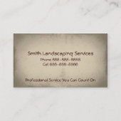 Landscaping Lawn Care Services Visitekaartje (Achterkant)