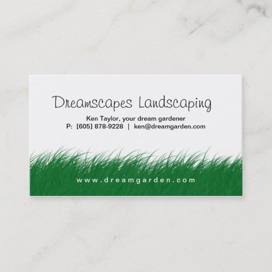 Landscaping Lawn Care Wild Grass Visitekaartje (Voorkant)