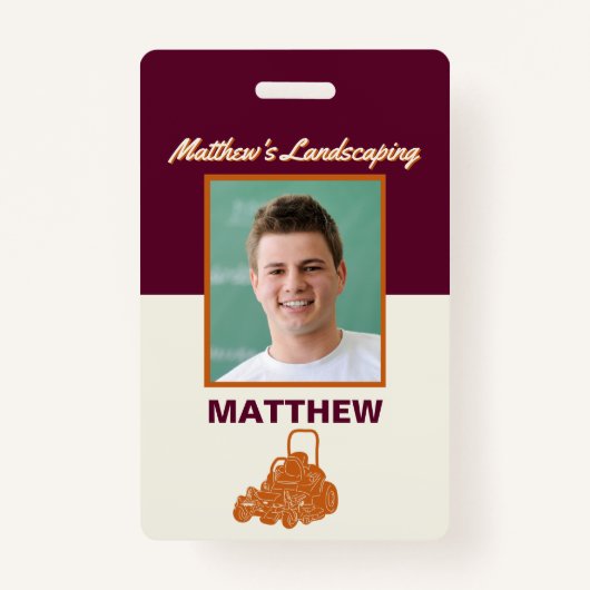 Landscaping Lawn maaien Bedrijf Naamteken ID Badge (Voorkant)