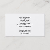 Landscaping Lawn Mower Lawn Care Visitekaartje (Achterkant)