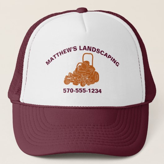 Landscaping Lawn Mowing Business - Gepersonaliseer Trucker Pet (Voorkant)