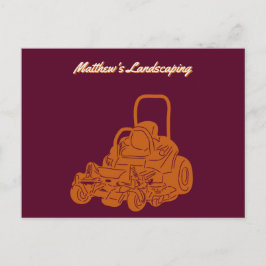 Landscaping Lawn Mowing Business Promotion Briefkaart